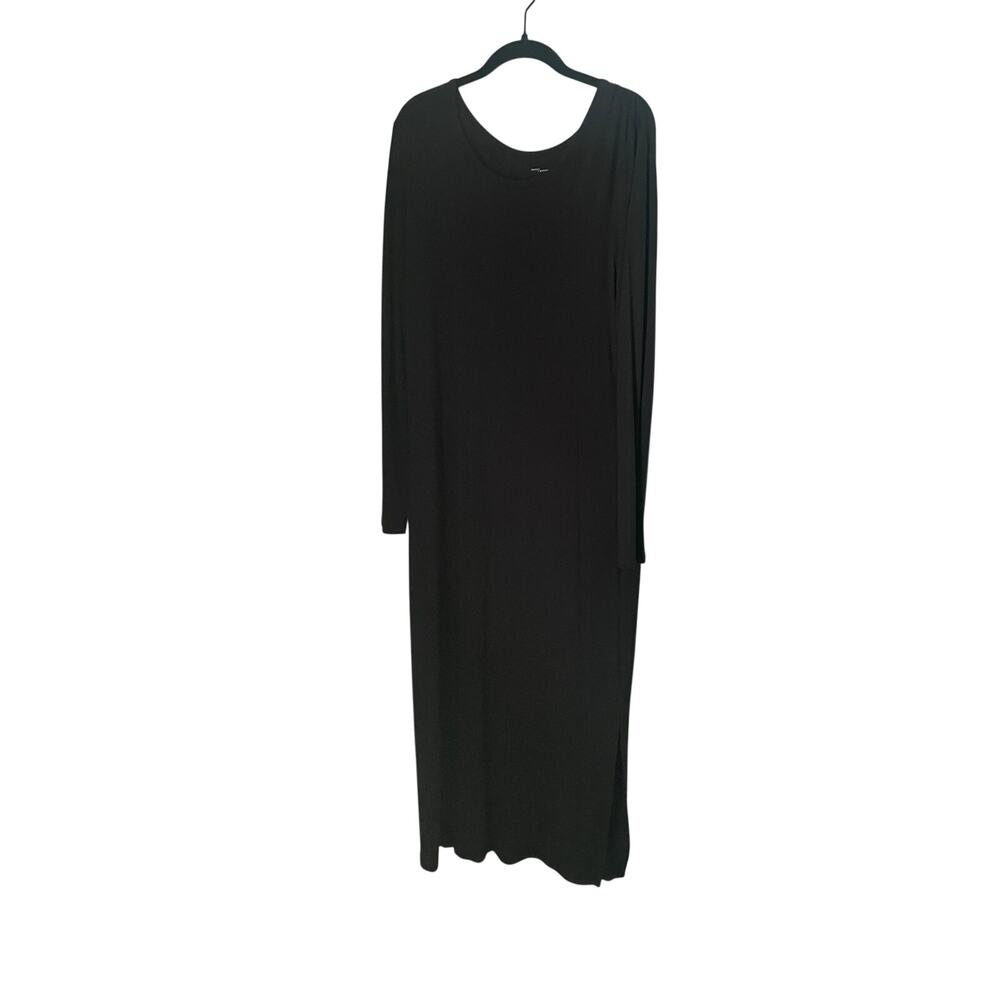 Daily Ritual Long Sleeve Maxi Dress Women's Lagenlook Black Minimalist -Medium